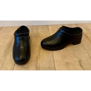 Abeo Capital Clog Black Leather Round Toe Slip-On Orthotic Shoes Size 8 $130